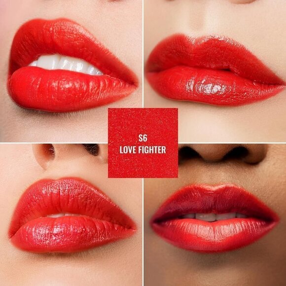 Oulac Red Moisture Shine Tinted Lip Balm Hydrating Lipstick Love Fighter S6 - Picture 3 of 7